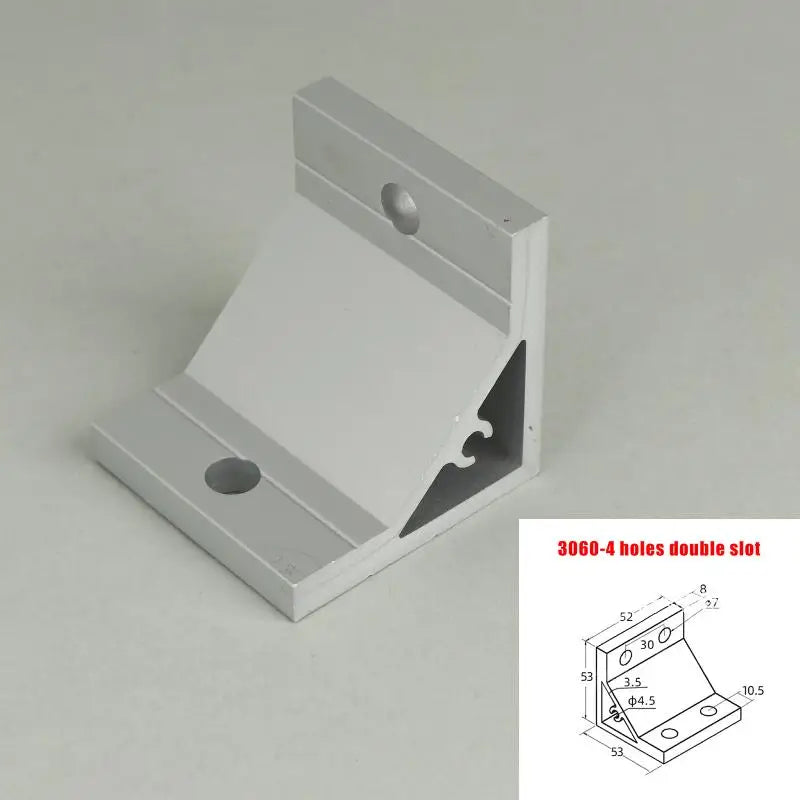 2Pcs 90° Angle Bracket for 2020–6060 Aluminum Profile DIY Frame Aluminum Corner Bracket Richie's 3060 4holes