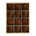 12Pcs Velvet Flocked Christmas Balls 6CM Tree Ornaments Christmas Tree Ornaments Richie's Coffee 1.5cm