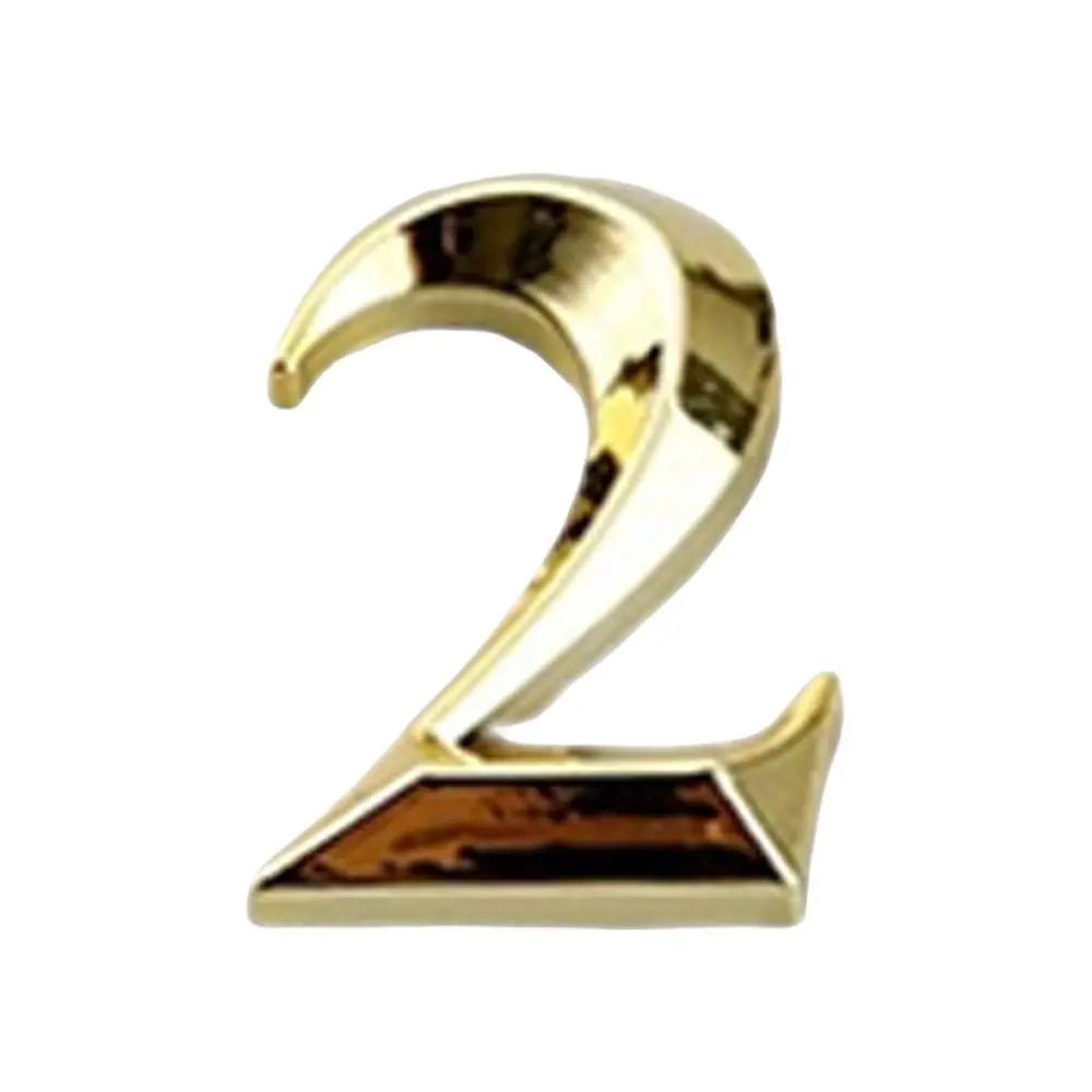 3D Golden Self-Adhesive Door Numbers 0–9 | Electroplated Zinc Door Number Sign Richie's 2