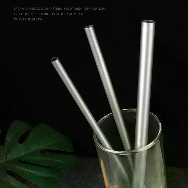 Pure Titanium Reusable Drinking Straws with Cleaning Brush Titanium Drinking Straws Richie's