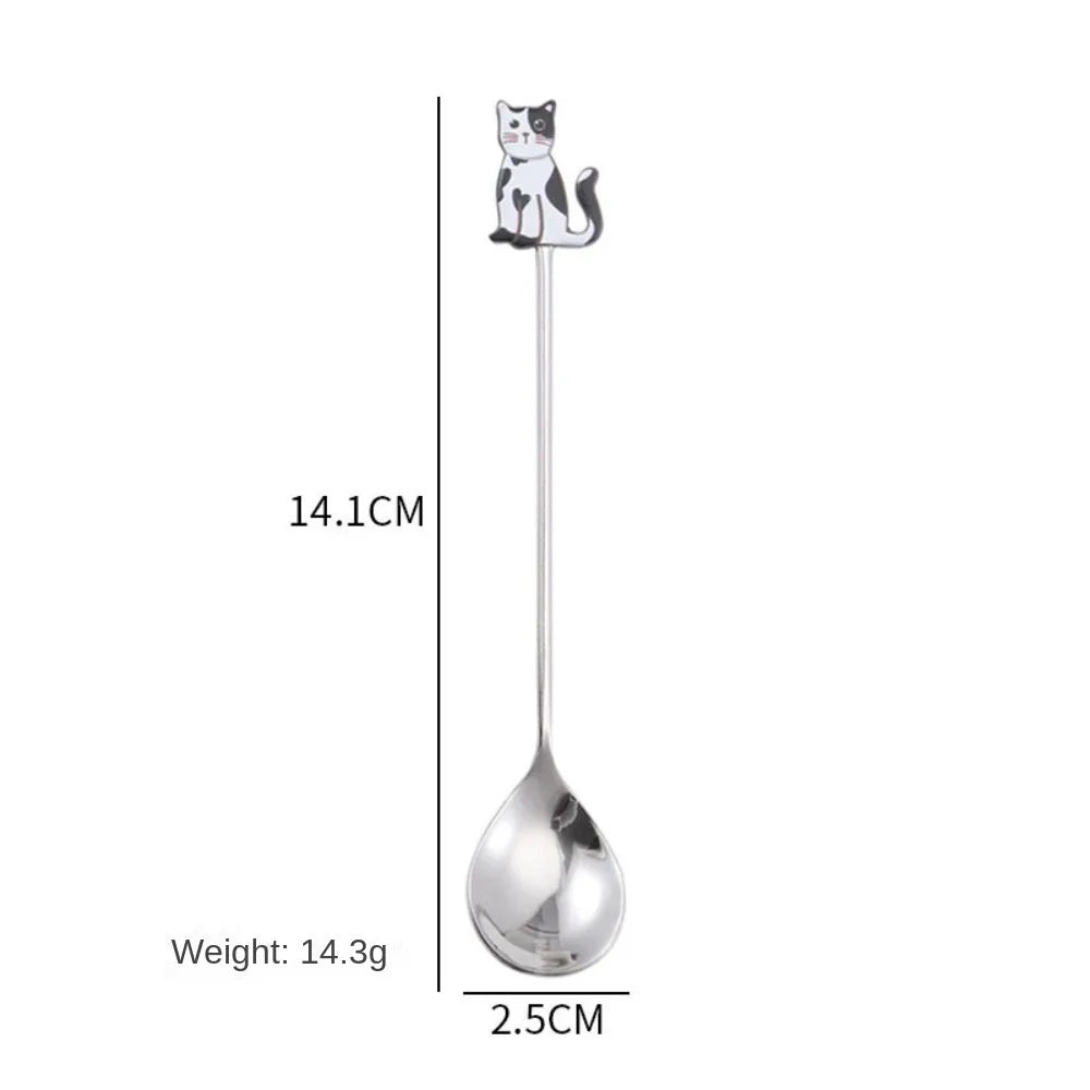 Cartoon Cat Coffee Spoon – Japanese Korean 304 Stainless Steel Decorative Spoon Richie's --2