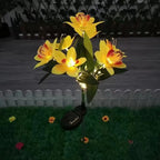 Solar LED Orchid Ground Light – Garden Lawn Decoration Lamp Solar Garden Light Richie's Yellow