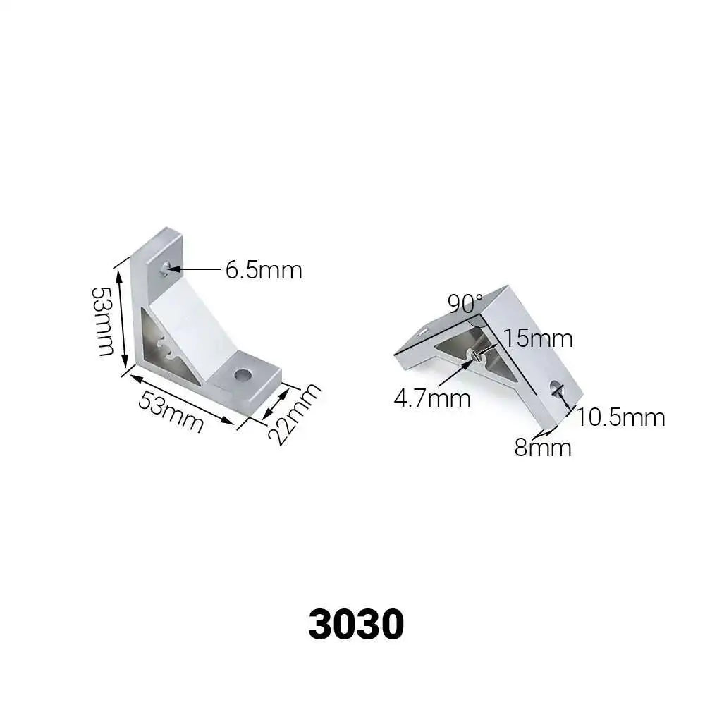 2Pcs 90° Corner Bracket for 2020–8080 Aluminum Extrusion Corner Angle Bracket Richie's 3030-2 Holes
