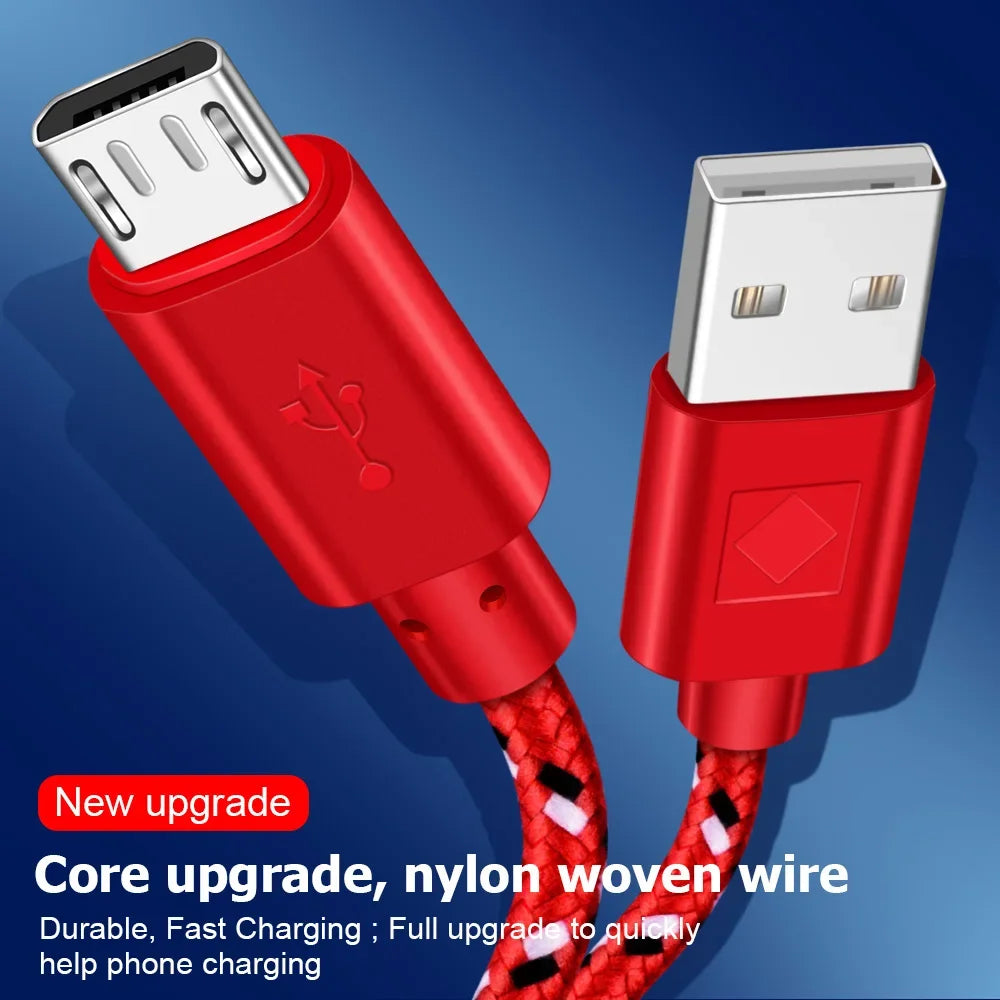 FUCHU 2m Nylon Braided Micro USB Fast Charging Cable – Multi-Color Micro USB Cable Richie's