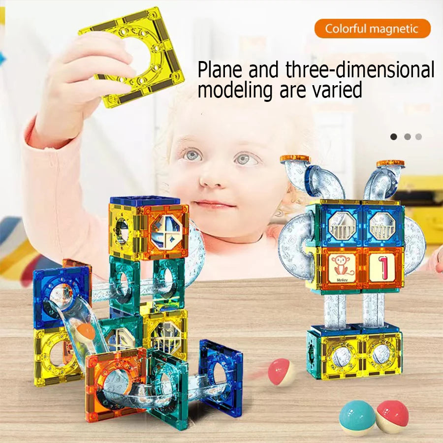 73-Piece Magnetic Pipe & Sheet Building Blocks Set for Kids Magnetic Building Blocks Richie's