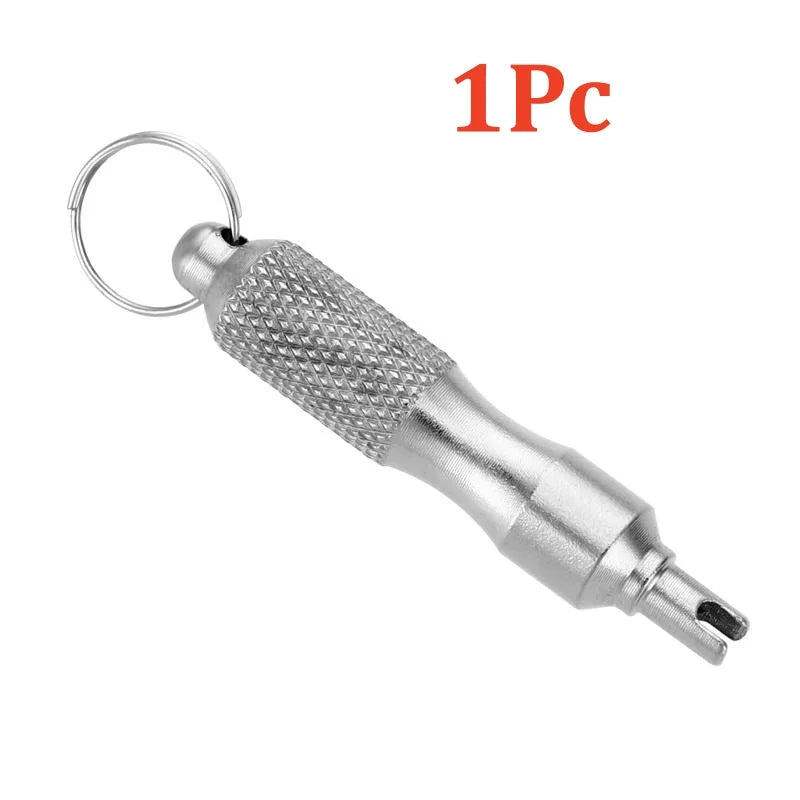 Stainless Steel Tire Valve Core Removal Tool with Keyring Tire Valve Tool Richie's 1Pc