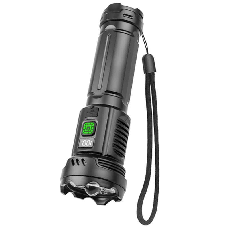 CY-016 LED Flashlight Digital Display Side Lamp Type-C IPX4 LED Flashlight Richie's black