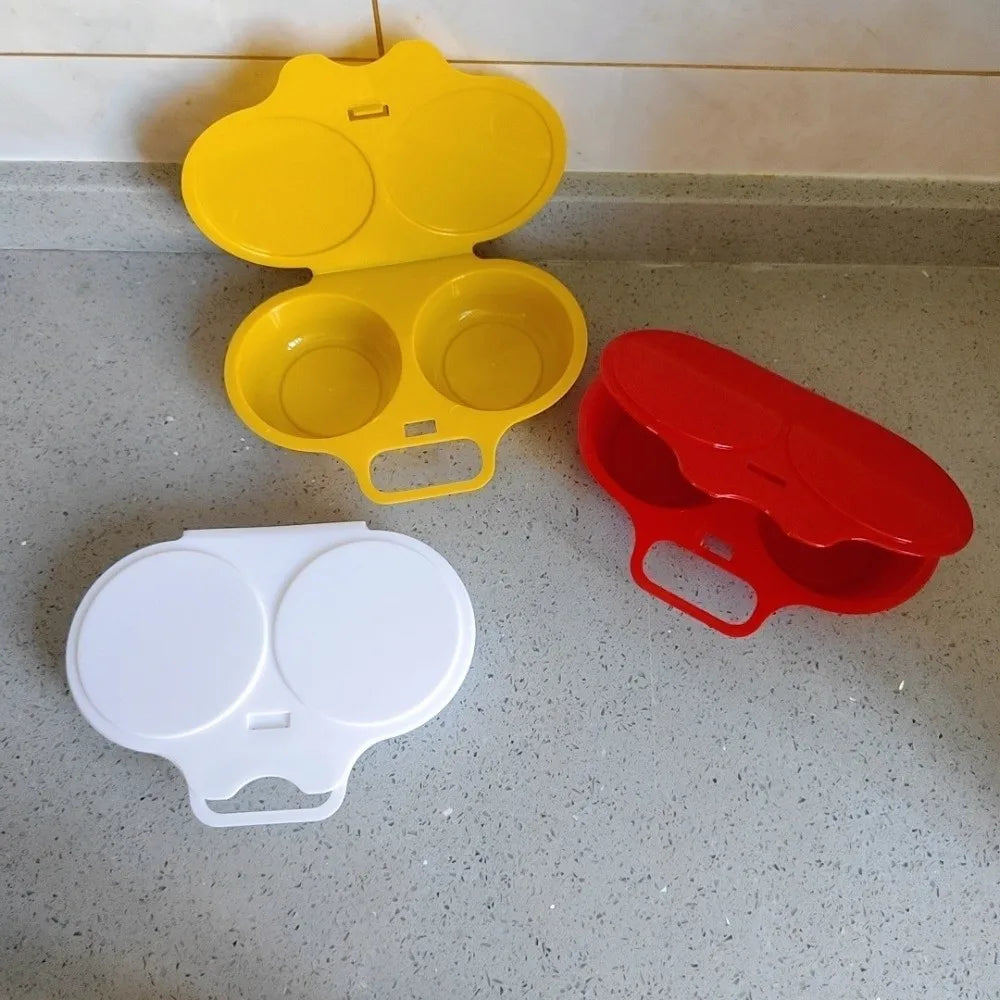 Microwave Egg Cooker Double Cup with Lid | Non-Stick Steamer Microwave Egg Cooker Richie's
