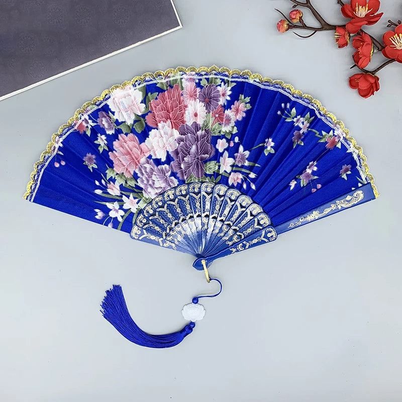 Vintage Silk Folding Hand Fan – Décor, Dance & Gift Decorative Folding Fan Richie's A6