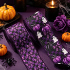 2pcs Purple Halloween Plaid Wire Wreath Ribbon – DIY Bows Craft Wreath Ribbon Richie's