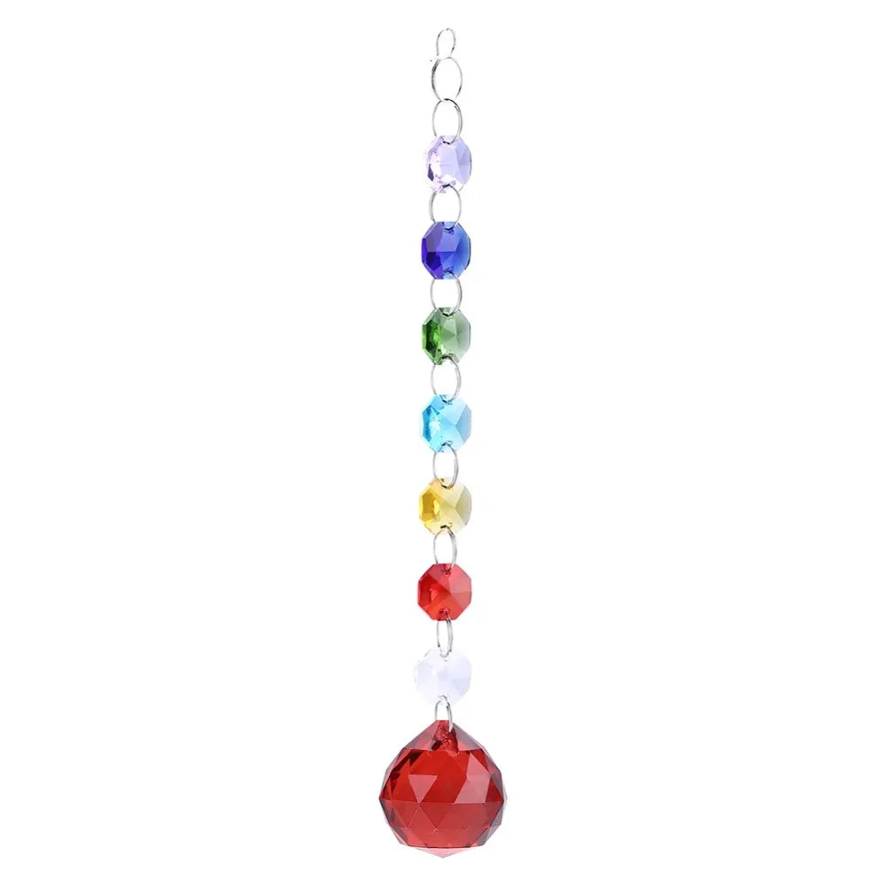 K9 Crystal Rainbow Suncatcher Hanging Pendant Prism Decor Crystal Suncatcher Pendant Richie's Red