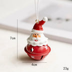 Iron Christmas Hanging Bell Ornament – Red & Green Santa Pendant Christmas Bell Ornament Richie's Santa