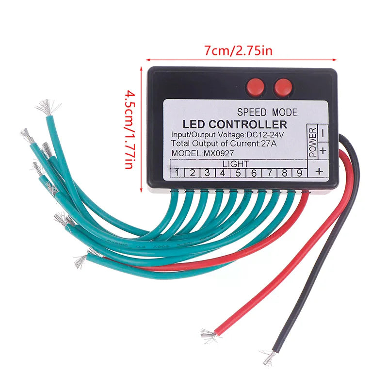 12V–24V 4CH/9CH LED Strip Light Controller – Flash & Chase LED Strip Controller Richie's