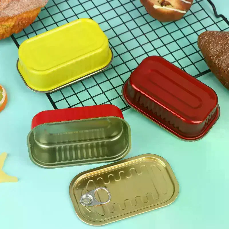 2-Pack Mini Rectangular Tin Box with Pull Ring Lid | Storage Can Mini Tin Storage Box Richie's
