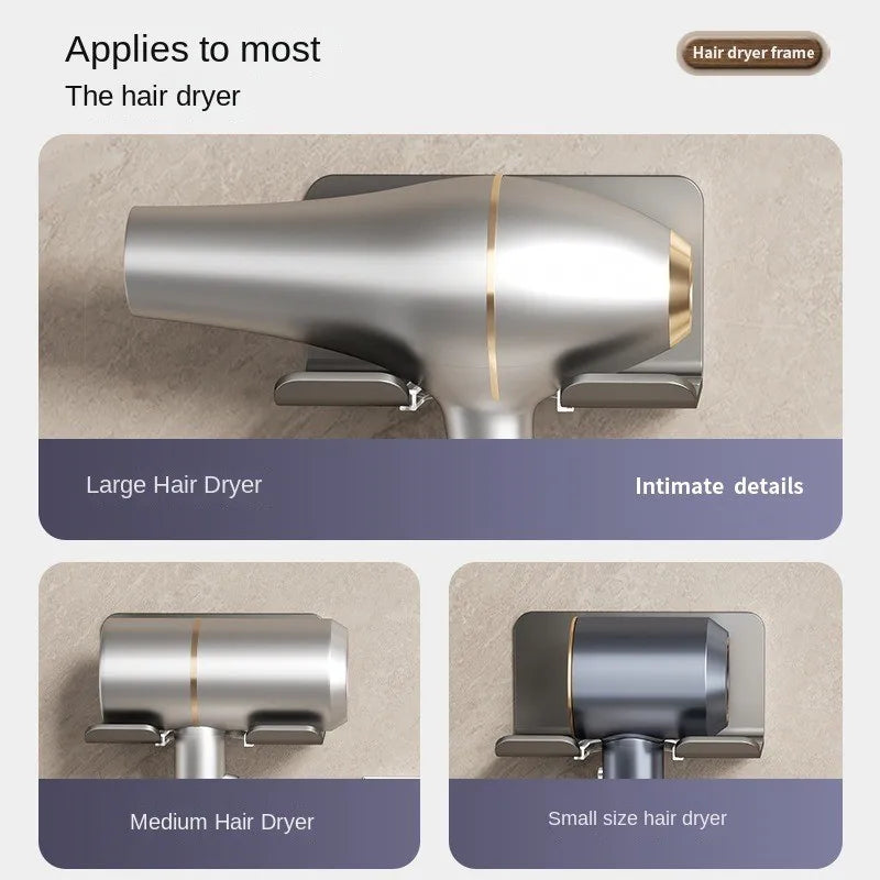 Wall-Mounted Hair Dryer Holder & Straightener Stand – Aluminum Hair Dryer Holder Richie's