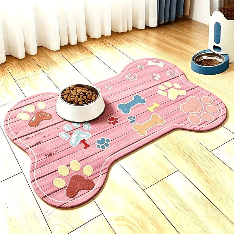 Large Non-Slip Pet Feeding Mat – Quick-Dry Dog Bowl Mat Pet Feeding Mat Richie's Pink 1pc 40x60cm