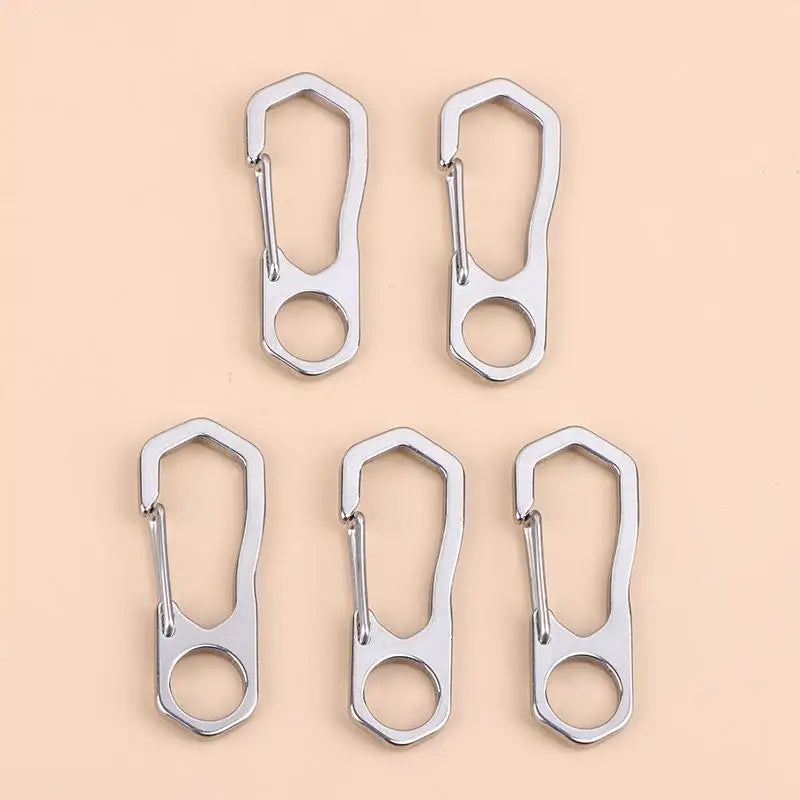 Stainless Steel Carabiner Keychain Clip Set – 2/5 Pcs Outdoor Carabiner Clip Set Richie's round hole 5pcs
