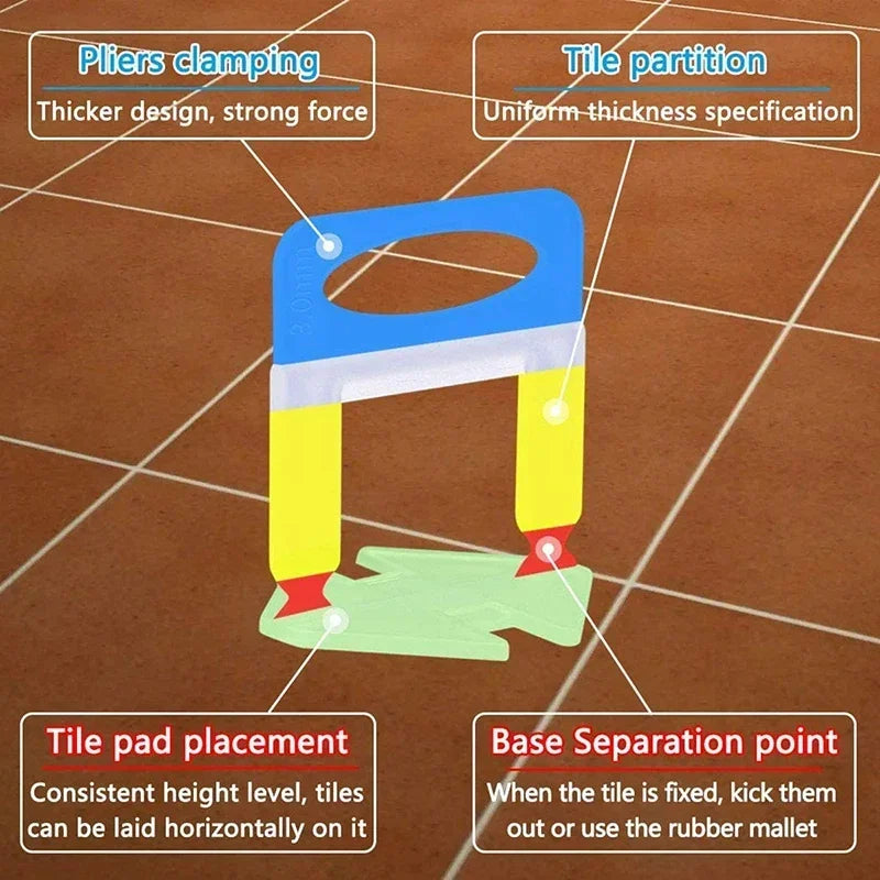 Tile Leveling System Clips 200–1000Pcs | 1–3MM Spacers Tile Leveling Clips Richie's