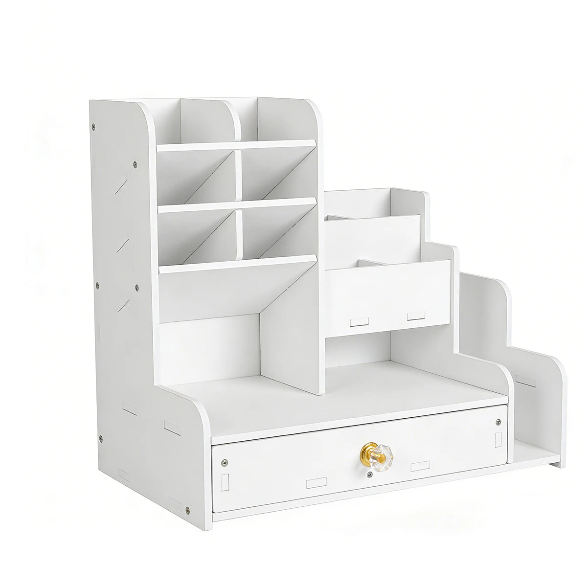 White Wooden Desk Organizer with Drawer & Pen Holder Desk Organizer Richie's