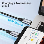 240W USB-C to USB-C Fast Charging Cable Dual 90° Braided 1M USB-C Charging Cable Richie's