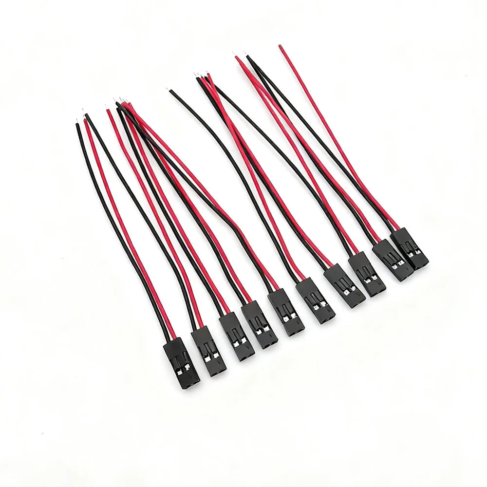 10Pcs 2.54mm 2-Pin Female Jumper Wires 26AWG Arduino DIY Jumper Wire Connectors Richie's