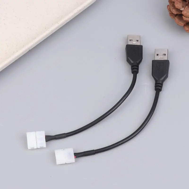 USB to 2-Pin LED Strip Connector 8mm 10mm No-Weld 5/10Pcs LED Strip Connector Richie's