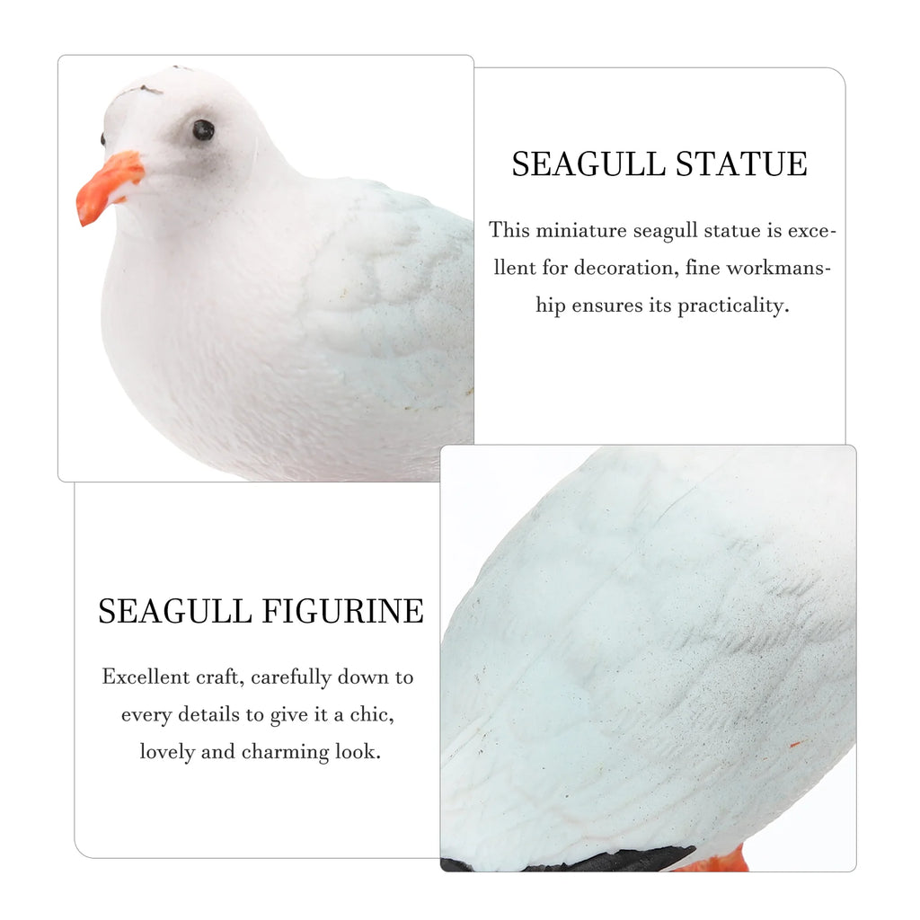 Seagull Figurine Nautical Bird Statue Miniature Home Décor Decorative Figurine Richie's