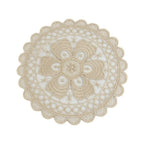 Lace Embroidered Round Coaster – Retro Vintage Cloth Dining Mat Embroidered Coaster Richie's -Yellow-1 One Size