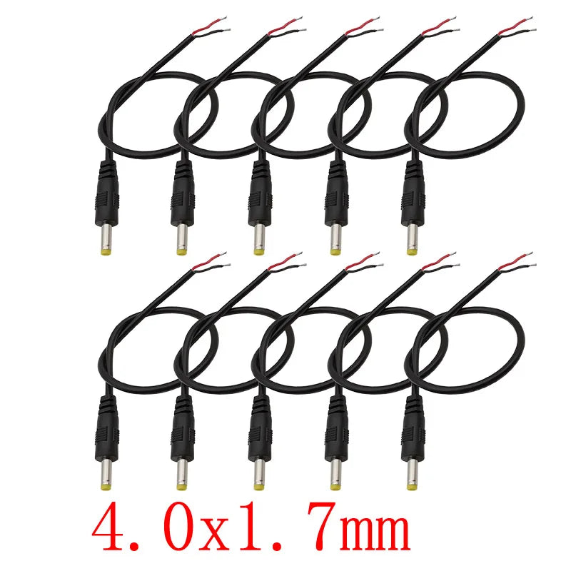 10Pcs DC Power 4.0×1.7mm Male Plug Bare Wire Cable 30CM DC Power Cable Richie's Default Title