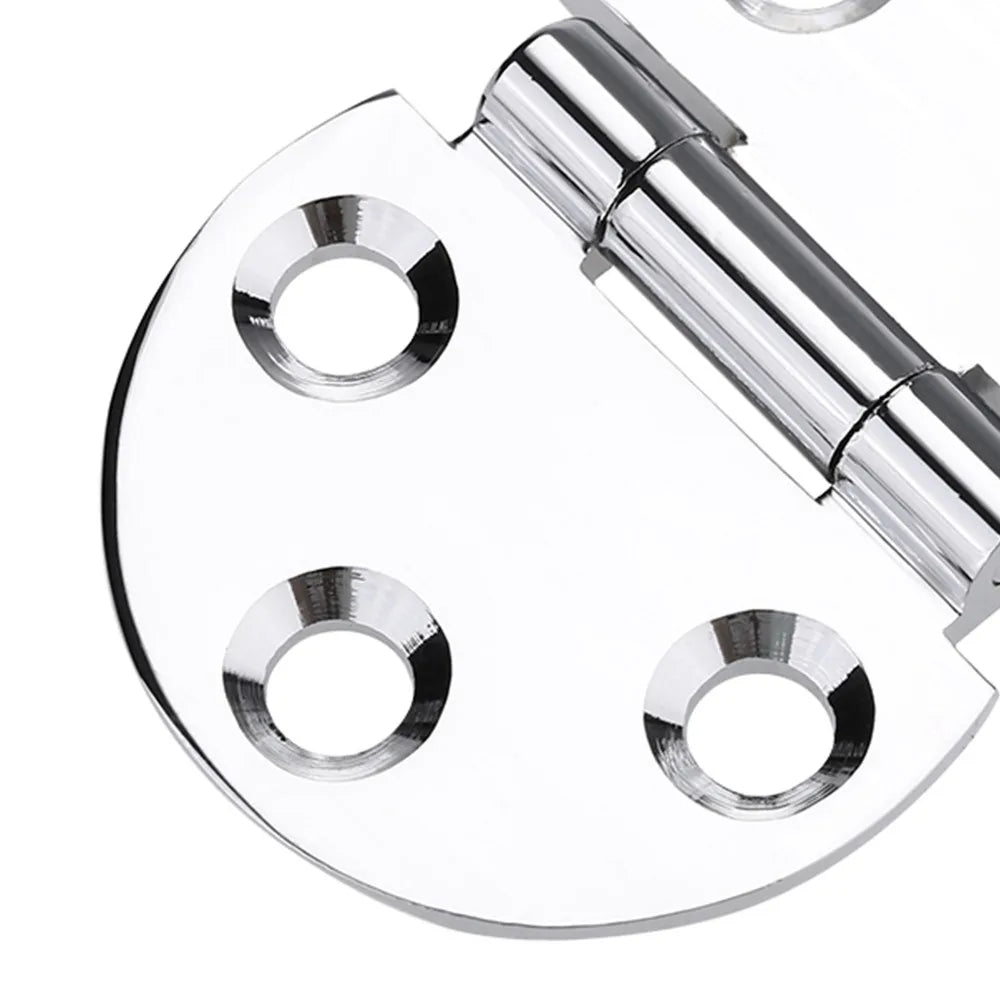 2pcs 180° Round Hatch Hinges Chrome Brass – Marine & Cabinet Round Hatch Hinges Richie's