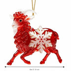 Acrylic Goat Christmas Ornament with Gold Cord & Snowflake Christmas Ornament Richie's