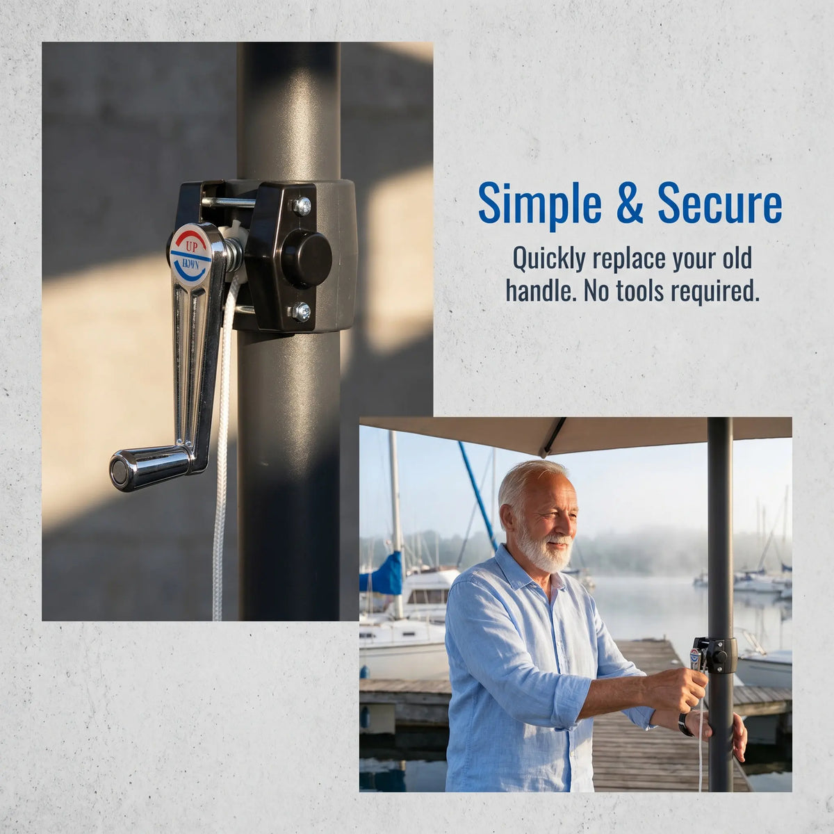 Universal Patio Umbrella Crank Handle & Rope Replacement Umbrella Crank Replacement Richie's