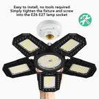 23.5W LED Garage Ceiling Light – 6 Adjustable Panels, 288 Chips LED Garage Light Richie's