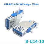 5-Pack USB 3.0 Female Sockets – 90° & 180° Type-A & Type-B USB Connector Socket Richie's B-U14-10 With 90 S 5PCS