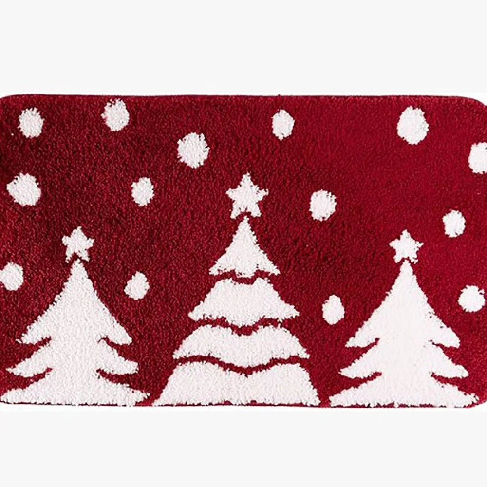 Santa Claus Christmas Door Mat – Non-Slip Crystal Fleece Holiday Floor Mat Richie's Style 1