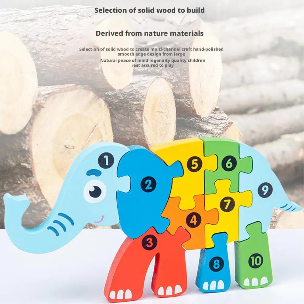 Wooden 3D Jigsaw Puzzle for Toddlers – Animals & Vehicles Wooden Kids Puzzle Richie's