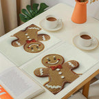 Christmas Gingerbread Man Placemats – Washable, Set of 1-2 Holiday Placemats Richie's