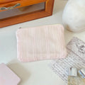 Stripe Mini Cosmetic Pouch – Cute Makeup & Coin Organizer Bag Cosmetic Organizer Pouch Richie's Pink