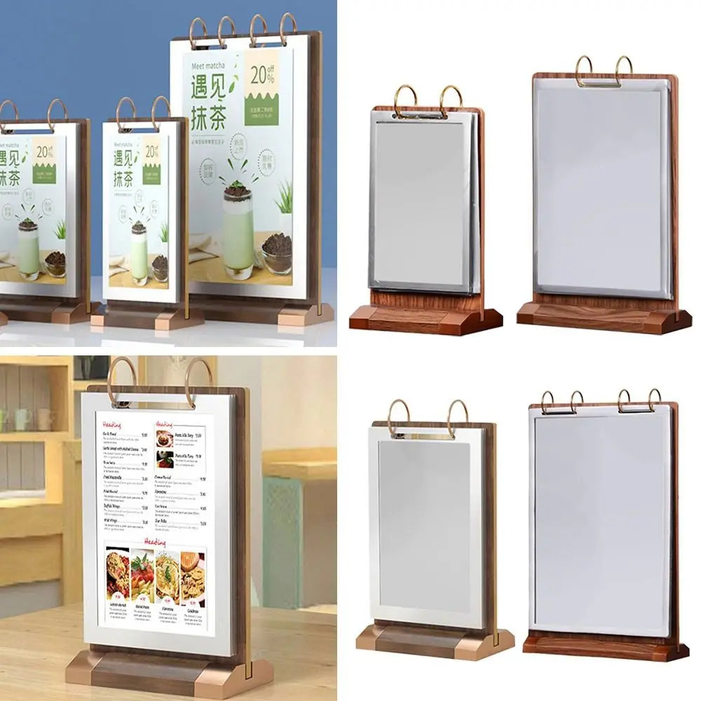 Wooden T-Shape Desktop Display Stand Menu Binder A4 A5 A6 Desktop Display Stand Richie's