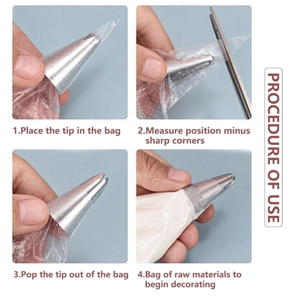 100-Pack Disposable Piping Bags – Leak-Proof BPA-Free Icing Bags Disposable Piping Bags Richie's