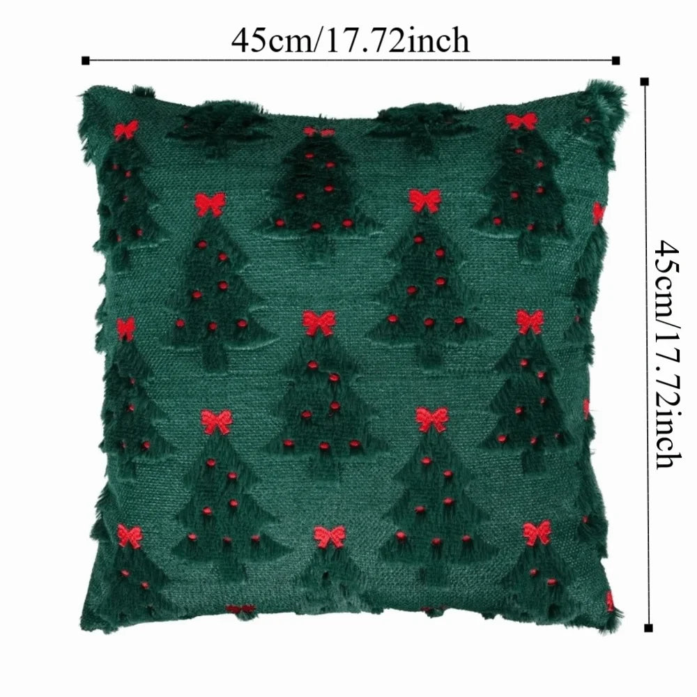 Christmas Tree Embroidered Cushion Cover – Festive Pillow Case Decorative Pillow Cover Richie's