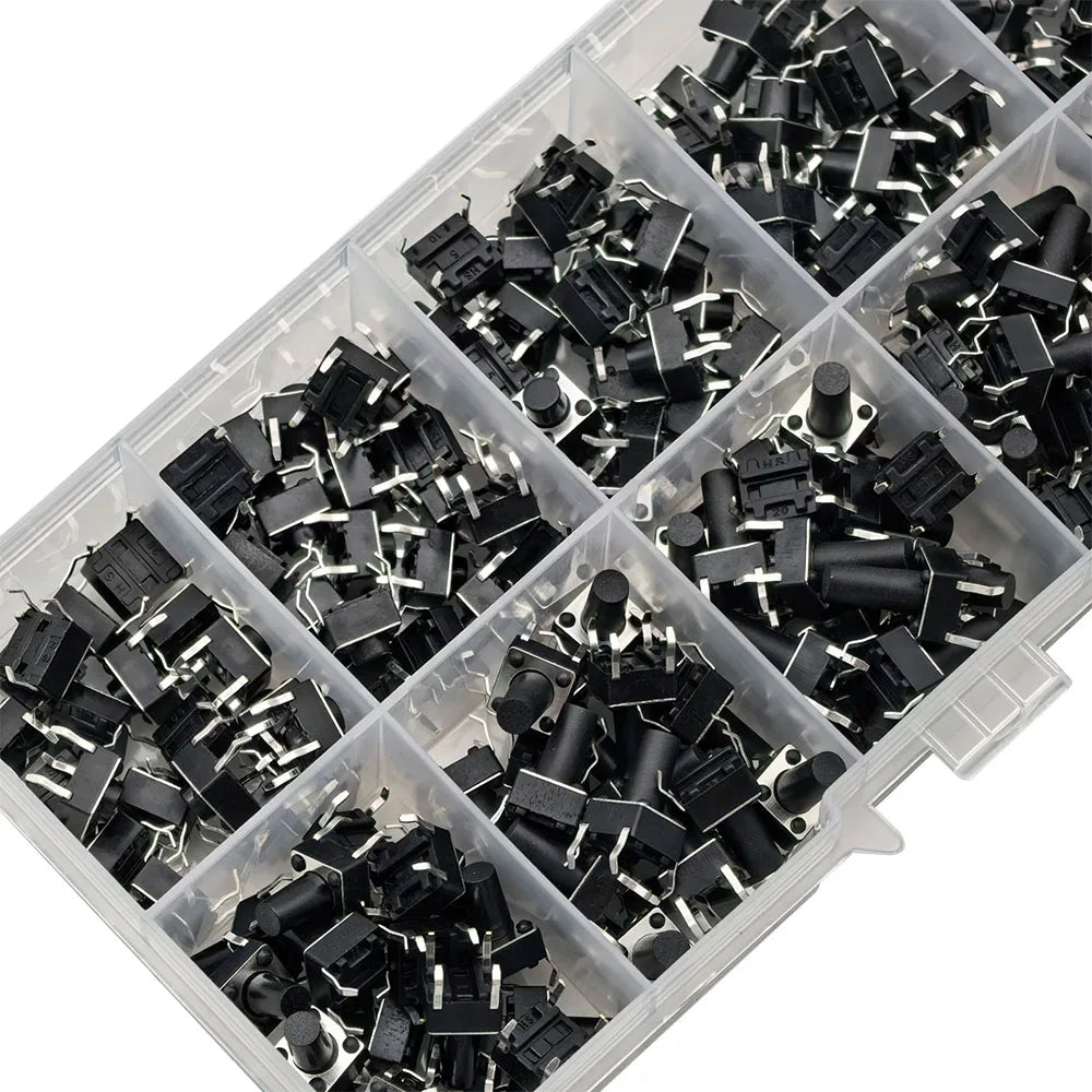 200Pcs 6x6mm Tact Switch Kit – 10 Heights, 4-Pin PCB Momentary Tactile Switch Kit Richie's