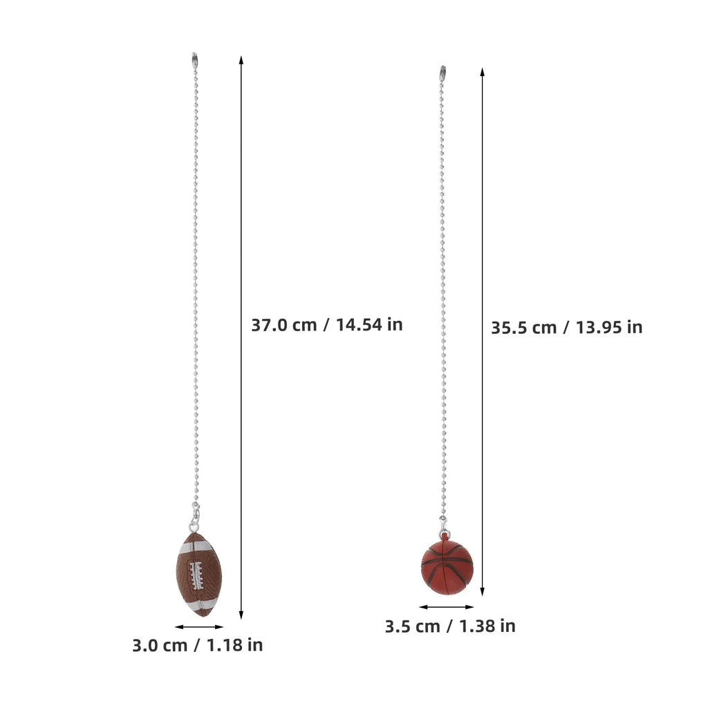 Sports Ball Ceiling Fan Pull Chain Set – 2Pcs Beaded Metal Fan Pull Chain Set Richie's