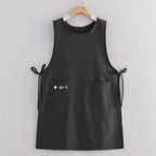 Waterproof Long Vest Apron with Pockets | Kitchen & Art Kitchen Apron Richie's Black
