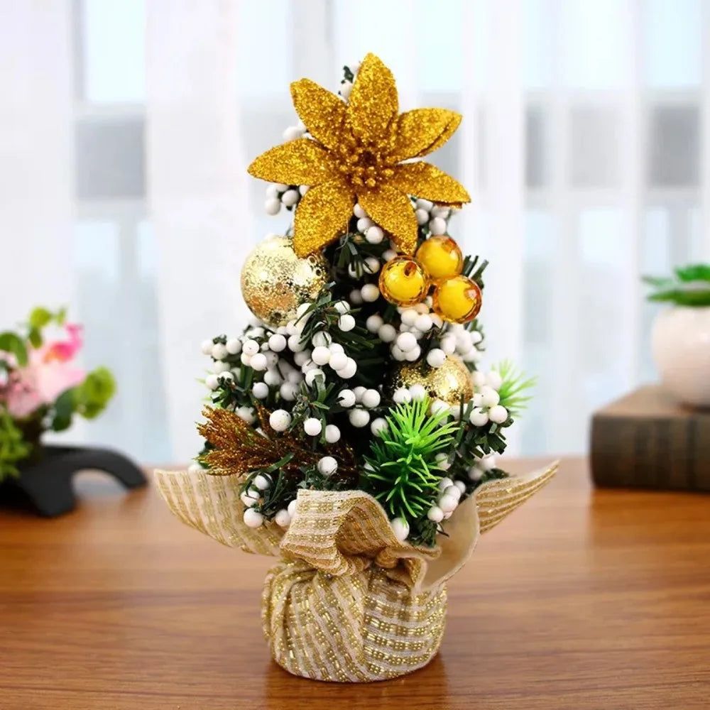20cm Mini Artificial PVC Christmas Tree Ornament | Holiday Décor Mini Christmas Tree Richie's Gold 0.6M