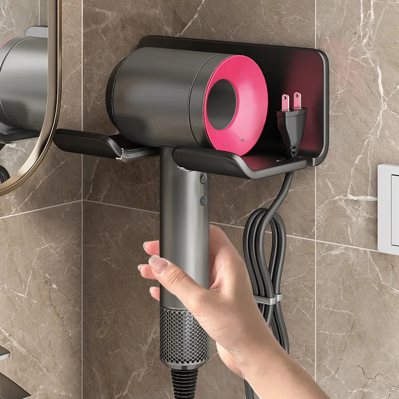 Wall-Mounted Hair Dryer Holder & Straightener Stand – Aluminum Hair Dryer Holder Richie's