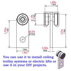 2-Wheel Trolley Assembly Rollers for 1-5/8" Strut Channel Strut Channel Trolley Richie's