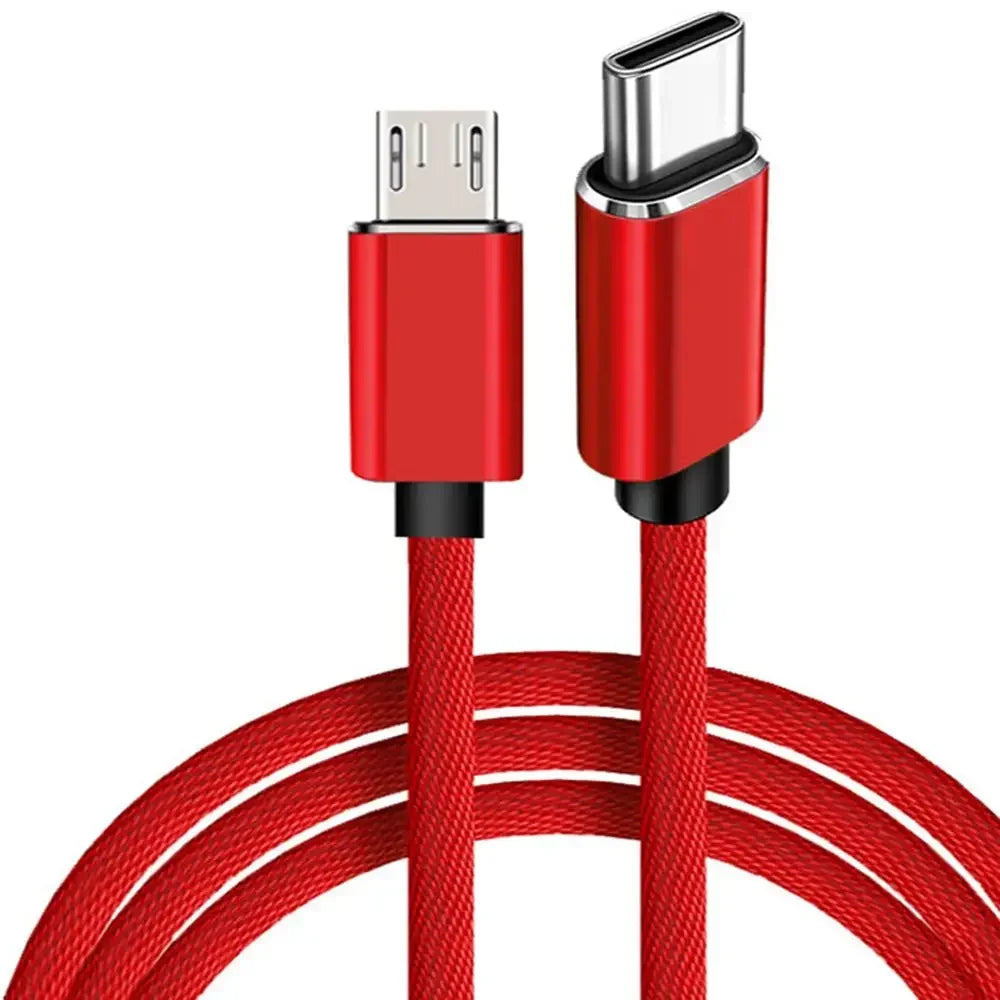 USB-C to Micro USB Fast Charging Cable 5A 100W QC4.0 – 1m USB Charging Cable Richie's Red 1M