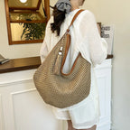 Rattan Woven Women Shoulder Bag Large Beach Tote Straw Purse Woven Shoulder Bag Richie's