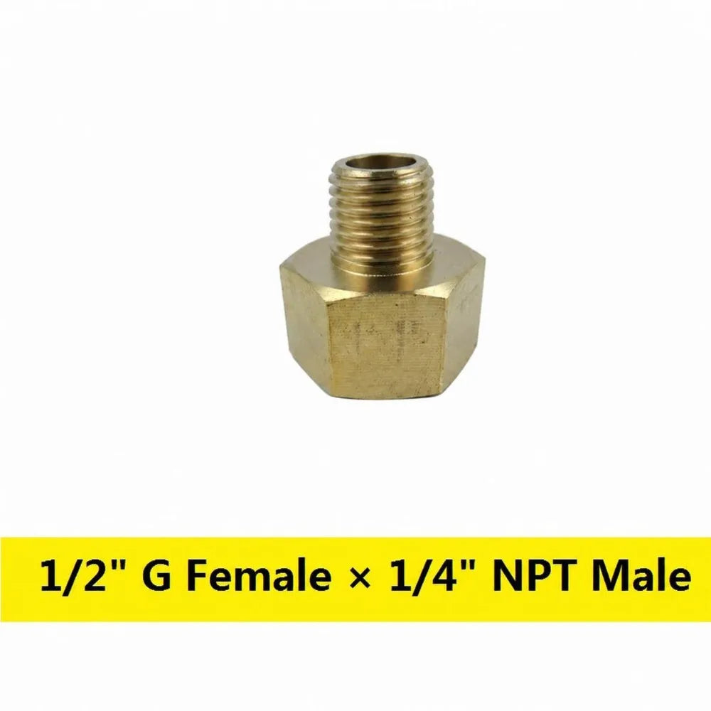 Brass G BSP Female to NPT Male Thread Pipe Fitting Adapter Pipe Fitting Adapter Richie's G 1-2- F x1-4- NPT M